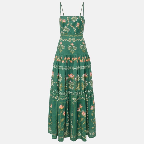 Agua by Agua Bendita Lima Esmeralda Floral Linen Maxi Dress - Picture 8 of 11